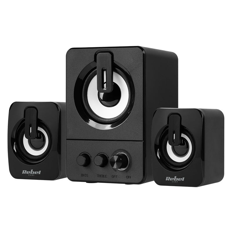 Boxe PC 2.1 5W subwoofer 2x3W difuzoare alimentare USB 5V control volum bas inalte CS-50 REBEL