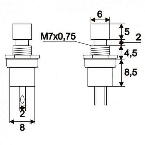 Buton 1 circuit 1.5A 250V OFF-ON fara retinere negru