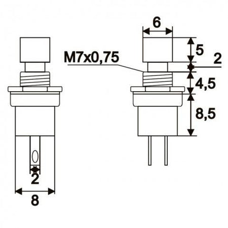 Buton 1 circuit 1.5A 250V OFF-ON fara retinere rosu