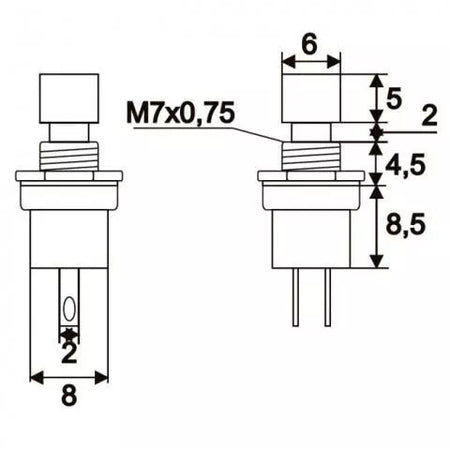 Buton 1 circuit 1.5A 250V OFF-(ON) fara retinere rosu