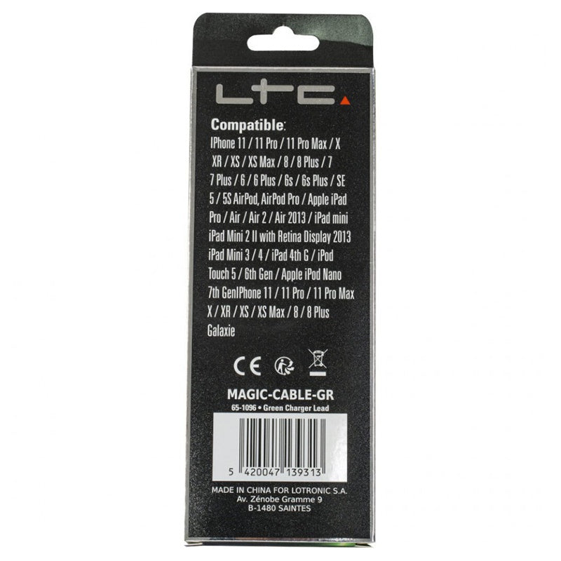 Cablu 1m 3in1 USB TYPE C iPhone Micro USB iluminat LED verde