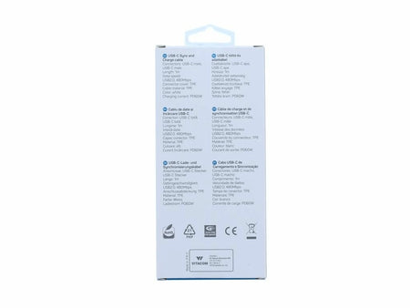 Cablu 2.0 USB TYPE C - USB TYPE C PD 60W 1m alb Well CABLE-USBC/USBC-1WE06-WL
