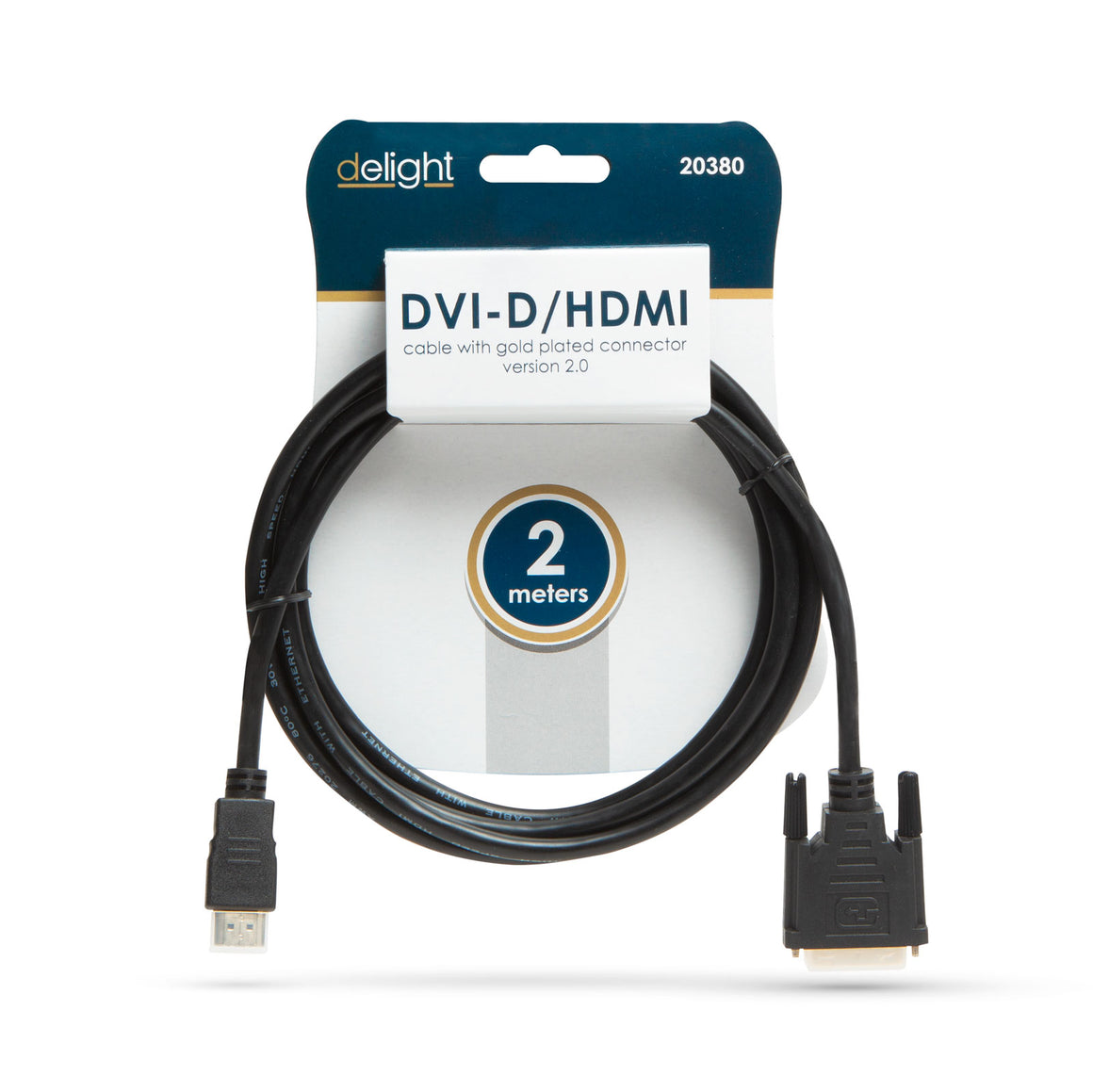 Cablu 24+1 DVI-D la HDMI 2m cu conectoare placate cu aur delight