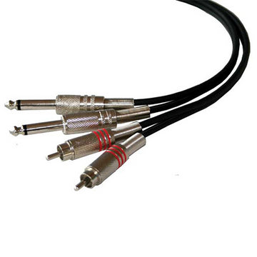 Cablu 2x RCA tata la 2x Jack 6.35 mm mono 3m ibiza