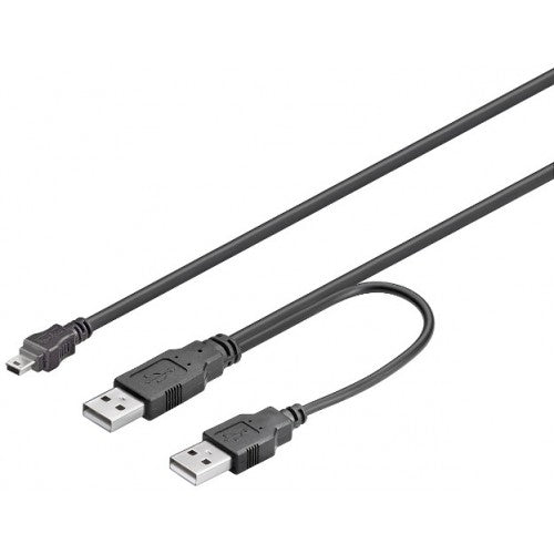 Cablu 2x USB A tata la mini USB tata 1.8m Goobay