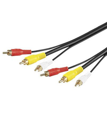 Cablu 3x RCA 10m video RG59 Goobay