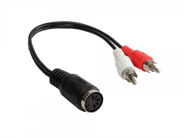 Cablu adaptor 2x RCA la 5 pini DIN mama 20cm Goobay