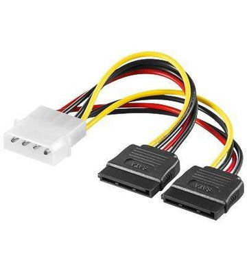 Cablu adaptor 2x Sata la Molex 5.25 4 pini tata 15cm Goobay