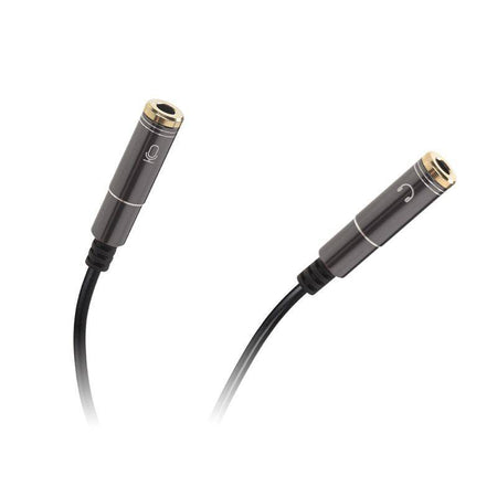 Cablu adaptor 3.5 mm Jack 4 pini - 2x Jack 3.5 mm STEREO 20cm