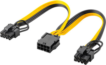 Cablu adaptor ATX alimentare cu 8 pini mama la 6+2 tata pentru placa video PCI Express Goobay 60000