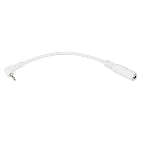 Cablu adaptor cu fir Jack 2.5 mm tata in unghi 90 grade - 3.5 mm mama alb ZLA0580F
