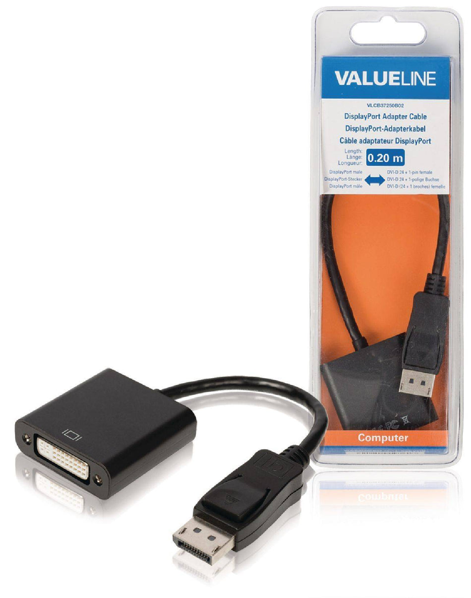 Cablu adaptor DisplayPort la DVI-D 24+1 mama 0.2m Valueline