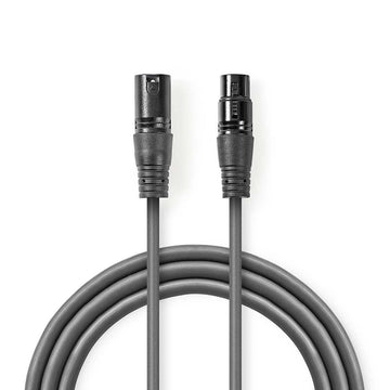 Cablu adaptor DMX XLR 3 Pini mama - XLR 5 Pini tata 0.3m gri Nedis