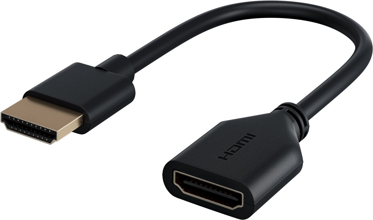 Cablu adaptor flexibil HDMI A tata - HDMI A mama 10cm 4K/60Hz 2160p 18Gbit/s Goobay 64824