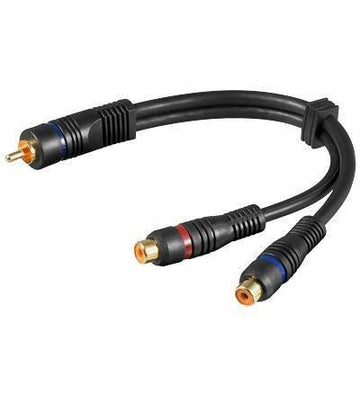 Cablu adaptor RCA la 2x RCA mama OFC dublu ecranat Goobay