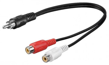 Cablu adaptor RCA tata la 2x RCA mama 0.2m Goobay