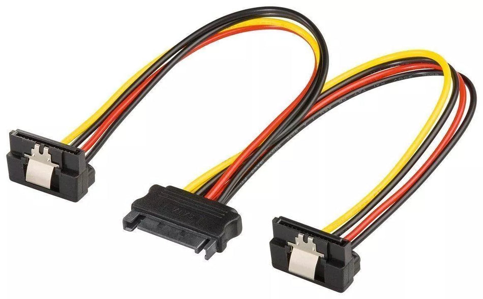 Cablu adaptor SATA mama la 2x SATA 90 grade tata Goobay 95115