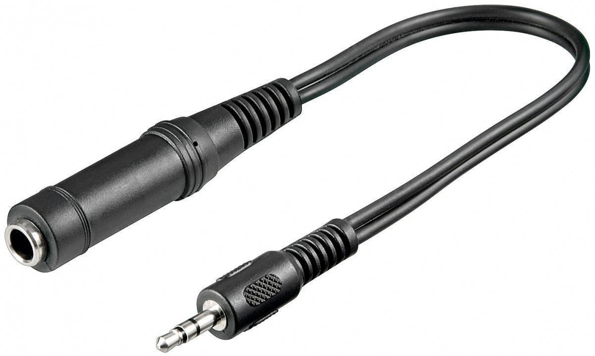 Cablu adaptor STEREO Jack 3.5 mm tata la STEREO Jack 6.35 mm mama 20cm Goobay