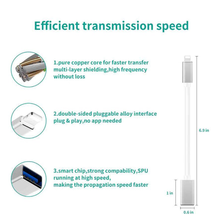 Cablu adaptor USB 2.0 la iPhone lightning cu OTG maxim IOS13