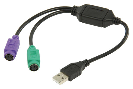 Cablu adaptor USB A 2.0 tata - 2x PS2 mama 0.3m VALUELINE