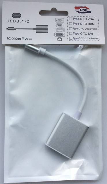 Cablu adaptor USB Type C 3.1 la VGA FullHD Plug&Play