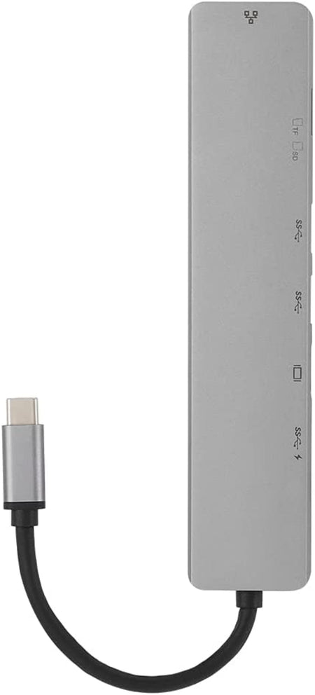 Cablu adaptor USB TYPE C - HDMI 4K/2K + 2x USB3.0 + USB TYPE C 100W + RJ45 LAN RETEA + CardRW SD + MicroSD