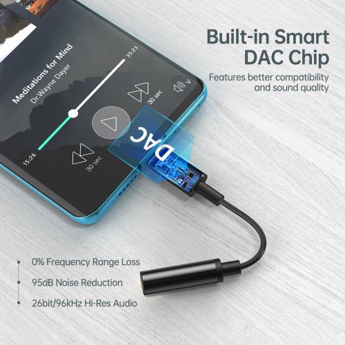 Cablu adaptor USB Type C - Jack 3.5 mm mama casti Choetech AUX003