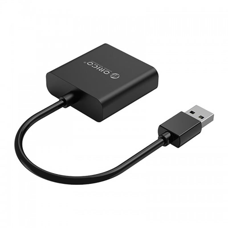 Cablu adaptor USB3.0 tata la VGA mama Orico UTV-BK negru 1920x1080P Windows