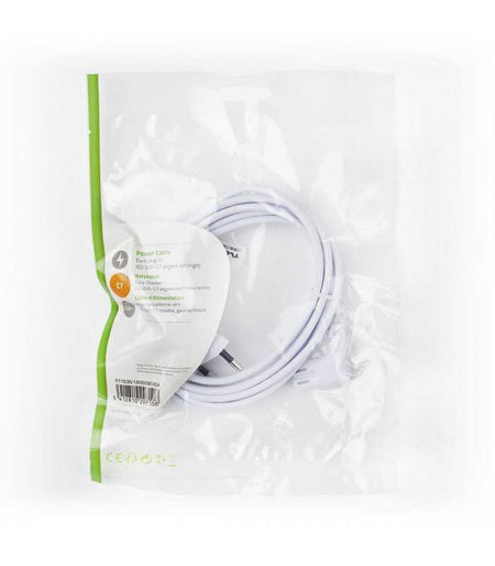 Cablu alimentare Euro tata cotit - 2 Pini IEC-320-C7 cotit 2m alb Nedis