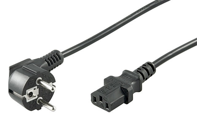 Cablu alimentare PC 15m CEE 7/7 tata 90 la IEC320-C13 mama negru H03VV-F3G 0.75mm cupru 10A