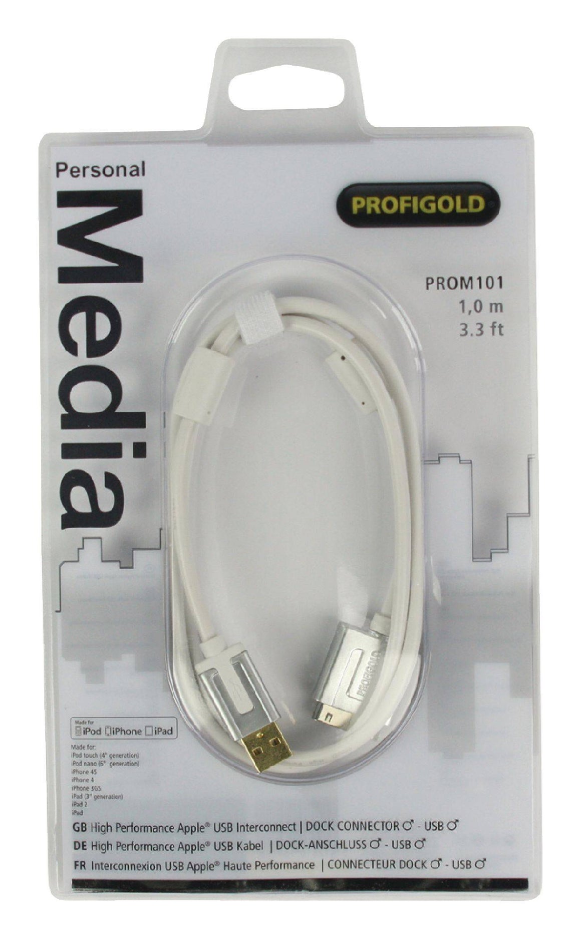 Cablu Apple iPad iPhone - USB de inalta calitate 1m alb Profigold