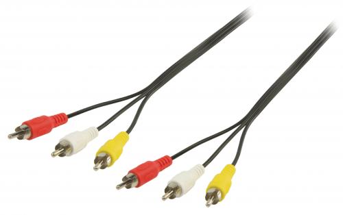 Cablu audio 3x RCA tata - 3x RCA tata 5m negru Valueline