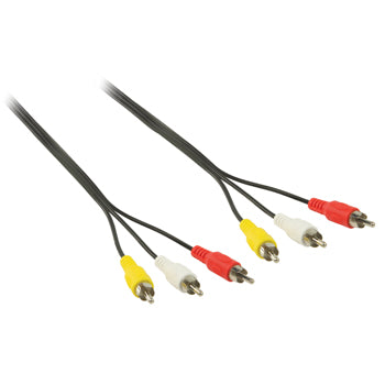 Cablu audio 3x RCA tata - 3x RCA tata 5m negru Valueline