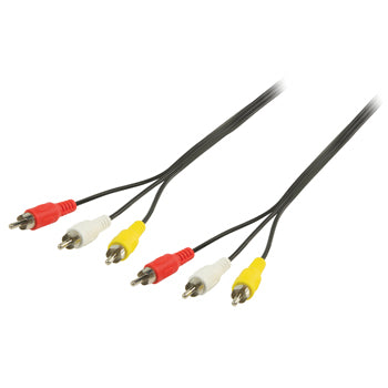 Cablu audio 3x RCA tata - 3x RCA tata 5m negru Valueline