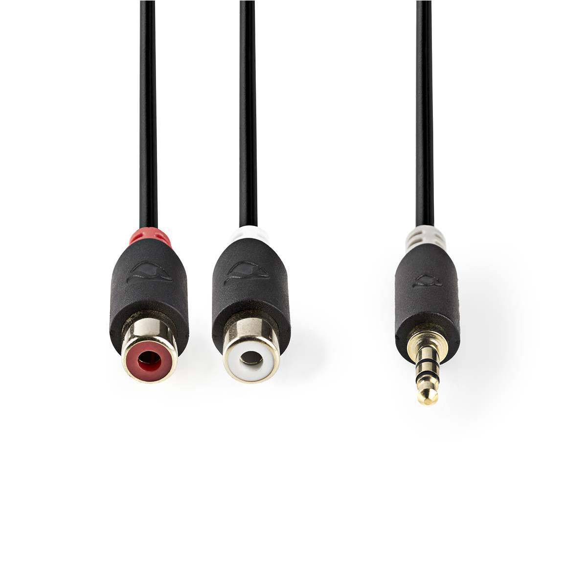 Cablu audio adaptor Jack 3.5 mm Stereo tata - 2x RCA mama 0.2m Nedis