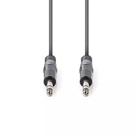 Cablu audio balansat Jack Stereo 6.35 mm tata - 6.35 mm tata 1.5m gri Nedis