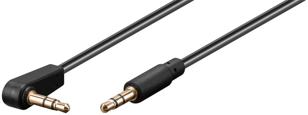 Cablu audio Jack 3.5 mm - 3.5 mm 90 grade contacte aurite 0.5m Goobay