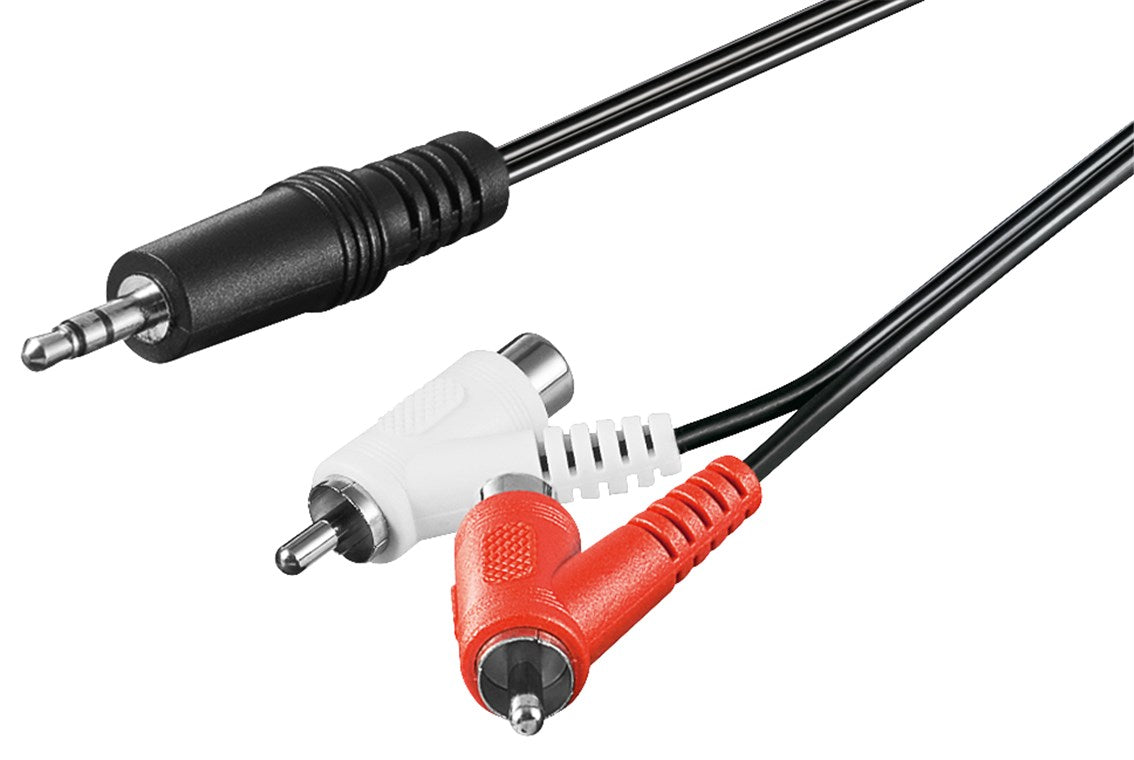 Cablu audio Jack 3.5 mm tata STEREO la 2x RCA tata-mama 1.5m Goobay