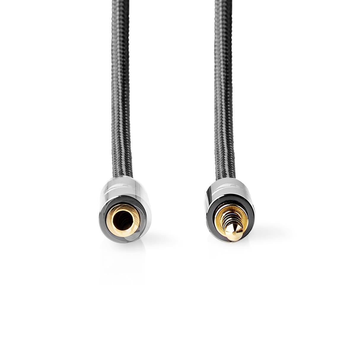 Cablu audio Jack stereo 3.5 mm tata - 3.5 mm mama Nedis 2m gri metal