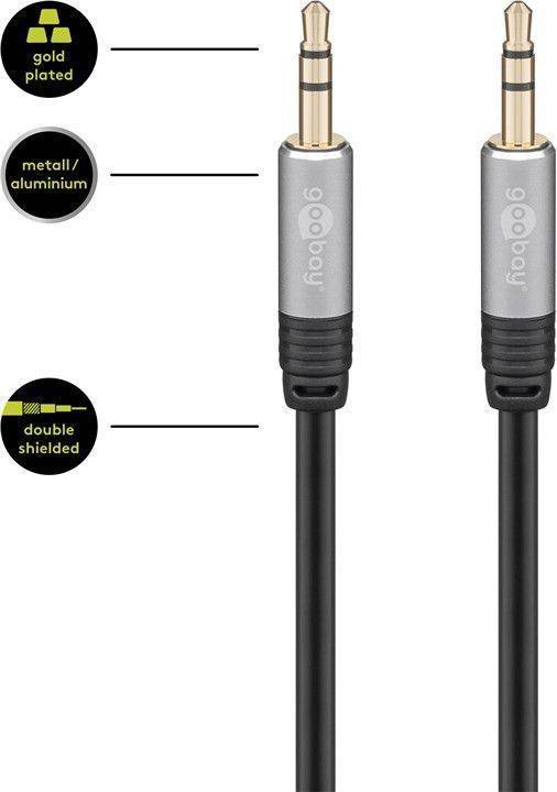 Cablu audio Jack stereo 3.5 mm tata - 3.5 mm tata 1.5m dublu ecranat Goobay Plus