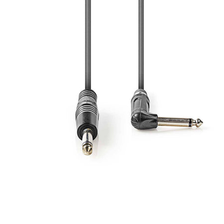 Cablu audio Jack stereo 6.35 mm tata - 6.35 mm tata cotit 5m gri NEDIS