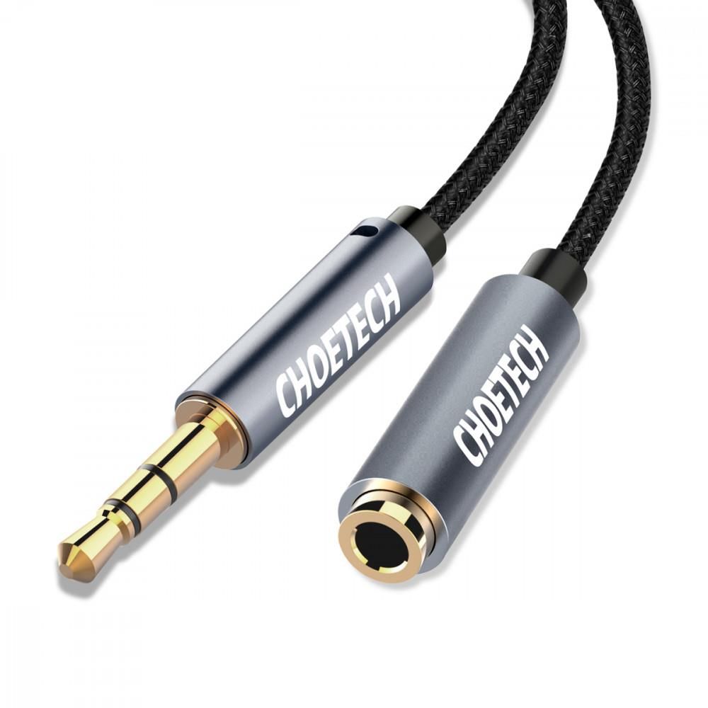 Cablu audio Jack stereo Choetech AUX001 3.5 mm tata - 3.5 mm mama 2m negru