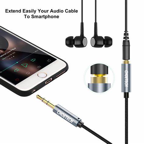 Cablu audio Jack stereo Choetech AUX001 3.5 mm tata - 3.5 mm mama 2m negru