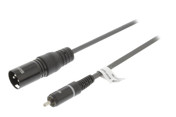 Cablu audio mono XLR 3 pini tata - RCA tata 1.5m gri Sweex