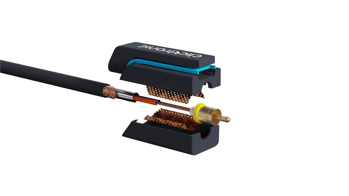 Cablu audio Profesional Jack 3.5 mm - 2x RCA 15m 50ohm OFC cupru dublu ecaranat fara oxigen AWG23 Clicktronic 70473