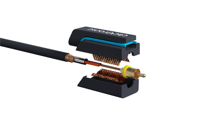 Cablu audio Profesional Jack 3.5 mm - 2x RCA 15m 50ohm OFC cupru dublu ecaranat fara oxigen AWG23 Clicktronic 70473