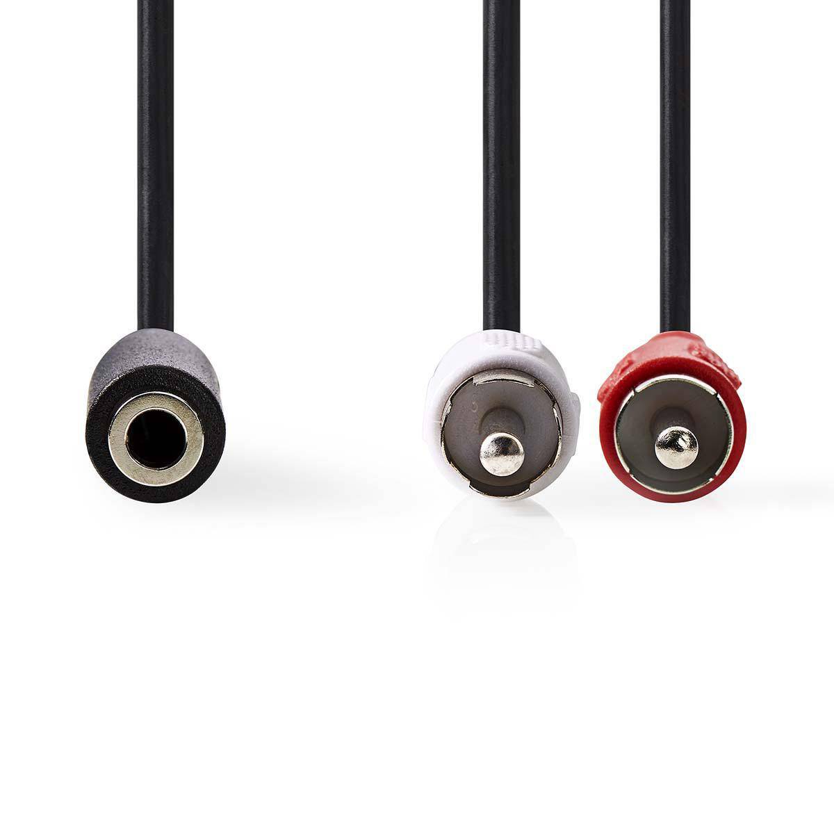 Cablu audio stereo 2x RCA tata - 3.5 mm mama Jack 0.2m Nedis