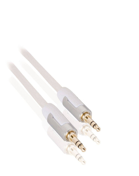 Cablu audio stereo Jack 3.5 mm tata - 3.5 mm tata 1m OFC alb Profigold