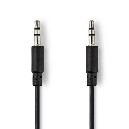 Cablu audio stereo Jack 3.5 mm tata - 3.5 mm tata 1m spiralat negru Nedis