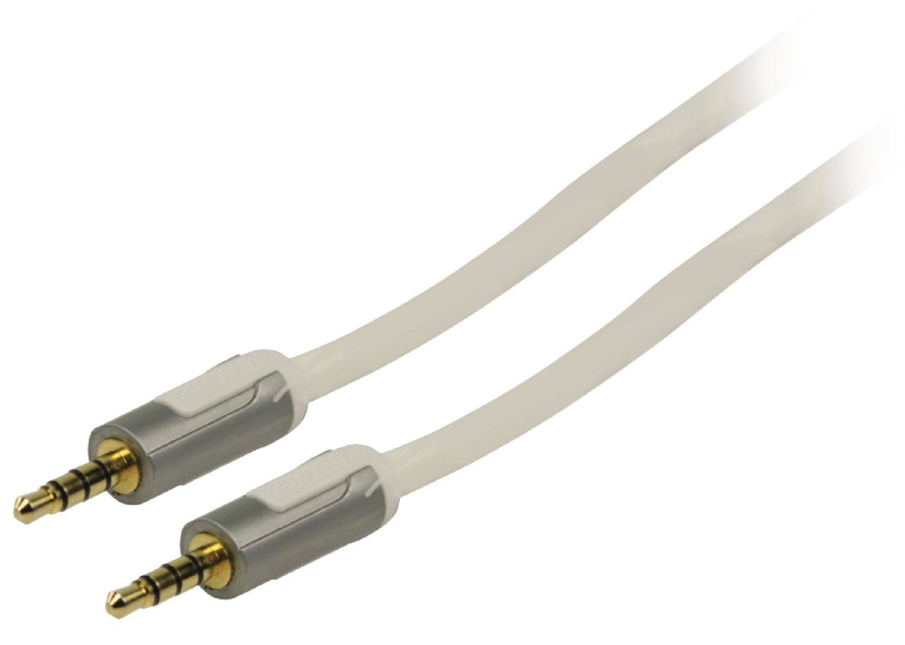 Cablu audio stereo JACK 3.5 mm tata - tata 2m OFC alb Profigold